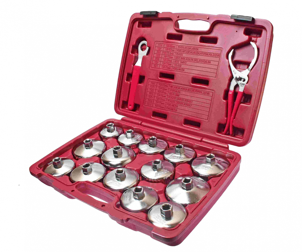 НАБОР СЪЕМНИКОВ JTC-4666 масляных фильтров ("чашки") в кейсе 16предметов