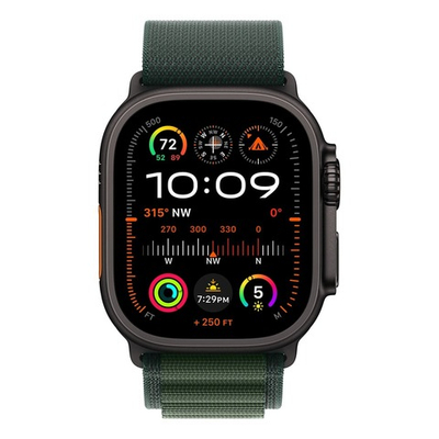 Часы Apple Watch Ultra 2 (2024) GPS + Cellular 49mm, Black Titanium Case, Alpine Loop (Dark Green) M