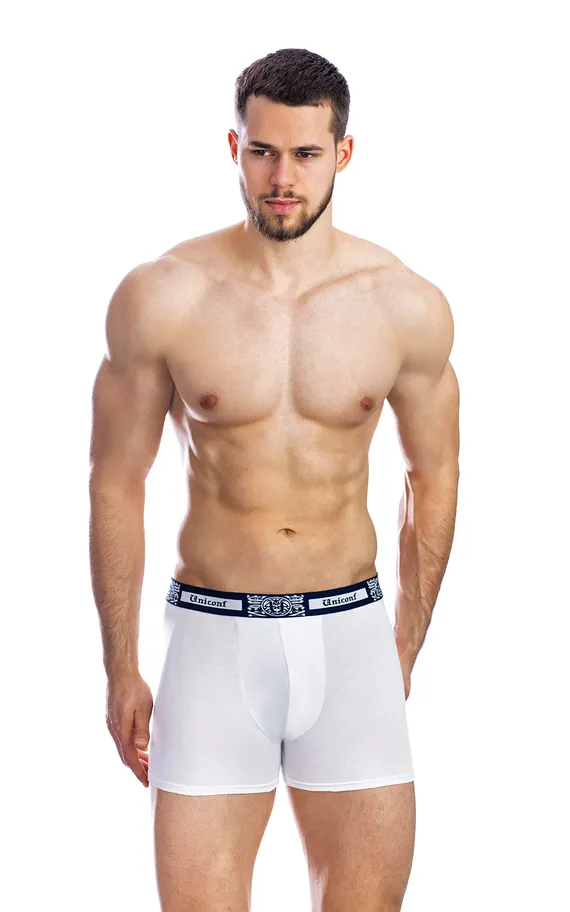 Мужские трусы BB32 Белый-Темно-синий-Серый