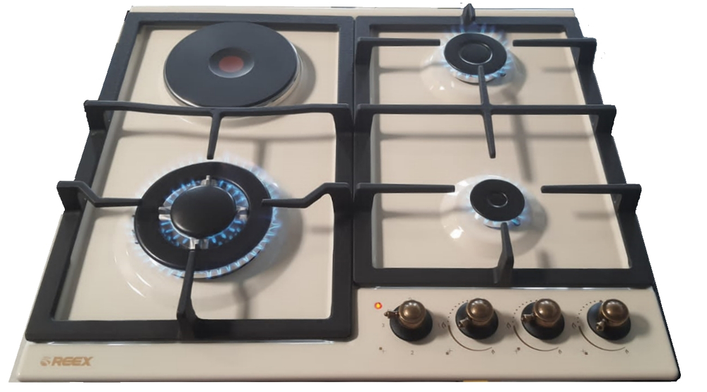 Газо-электрическая варочная панель  REEX PG-6310K Rbe  без газ-контроля (бежевый)