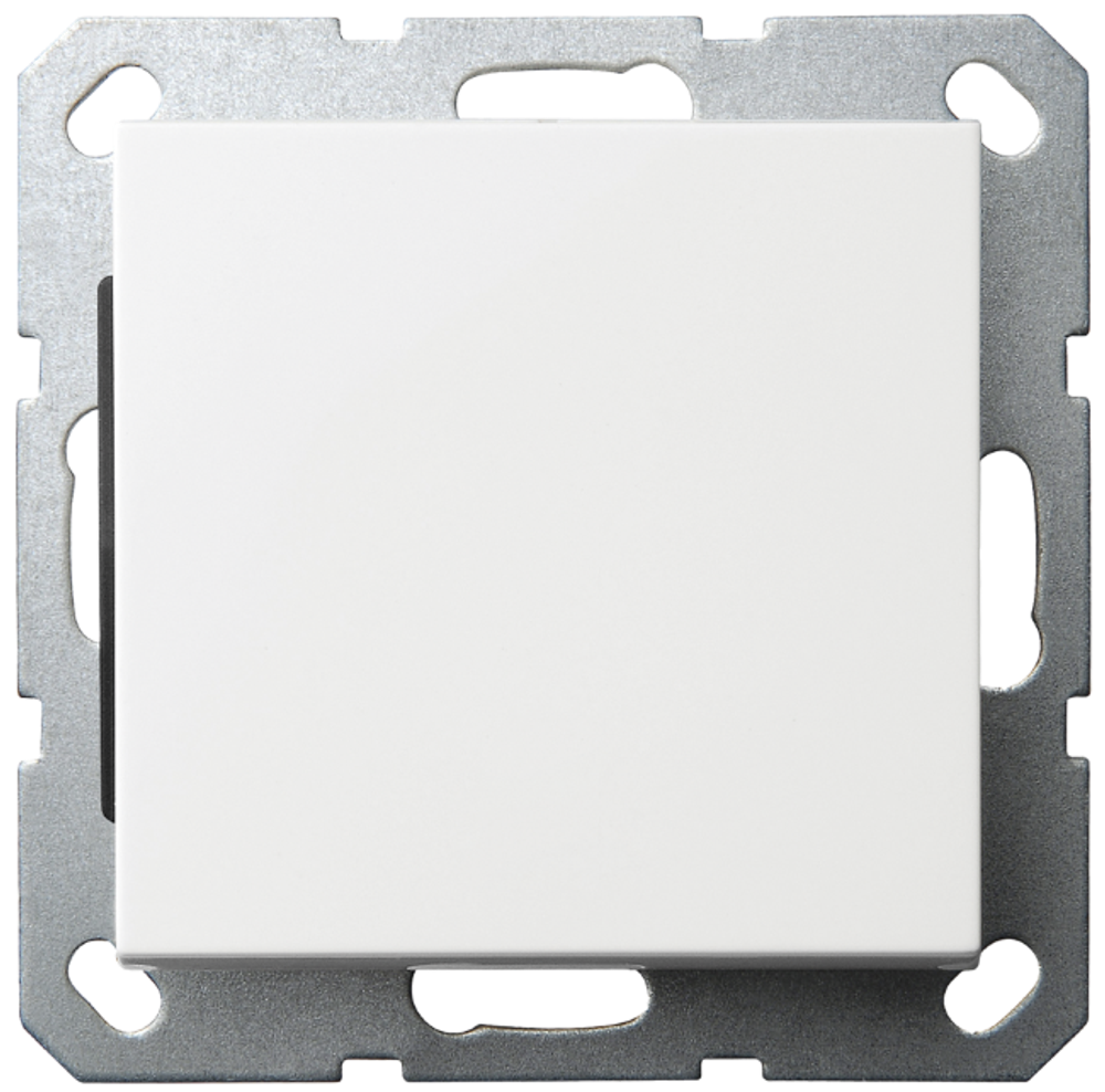 Выключатель одноклавишный 10A 250V~ с накладкой, цвет белый глянцевый