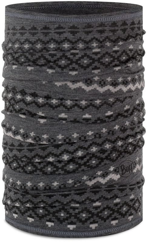 Тонкий шерстяной шарф-труба Buff Wool Move lightweight Faizen Grey Фото 1