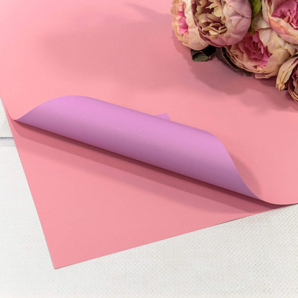 Пленка В листах 20 шт 60 х 60 см двухсторонняя (Розовый, Сиреневый)