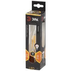 Лампочка светодиодная ЭРА F-LED BXS-7W-827-E14 Е14 / Е14 7Вт филамент свеча на ветру теплый белый свет