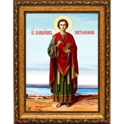 Пантелеимон Целитель в полный рост. Икона на холсте.
