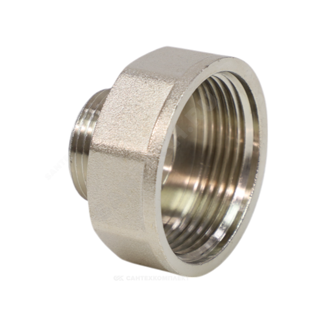 Переход латунь никель Ду 15х8 (1/2"х1/4") ВР/НР VALFEX VF.592.N.012.014