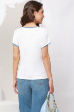 Футболка белая с синим кантом DStrend (Акция)