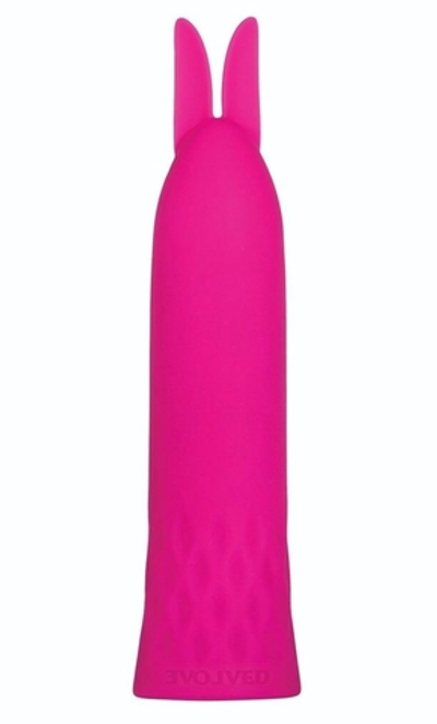 Розовая вибропуля с кроличьими ушками Bunny Bullet - 10,5 см. (Цвет: розовый)