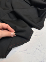 Костюмно-плательная однотонная шерсть с эластаном (L.Piana, 95%шерсть/5%эластан, Черная ночь, 154, 220 гр/м2)