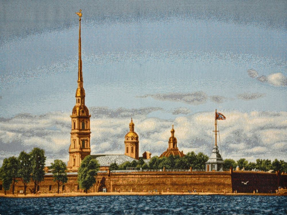 Гобеленовая картина &quot;D. ПЕТРОПАВЛОВСКАЯ КРЕПОСТЬ&quot; в багетной раме, Россия.