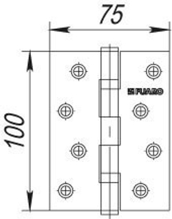 Петля универсальная 2BB 100x75x2,5 SB (мат. золото)
