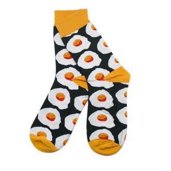 Носки "Яичница" р-р 38-44 (черный, желтый)
