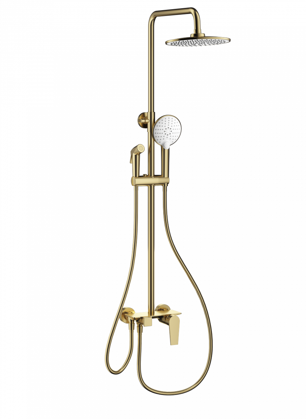 Душевая система с техническим душем WONZON & WOGHAND, Брашированное золото (WW-A30874-BG)