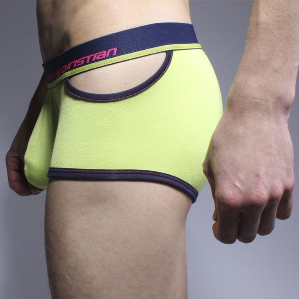 Мужские трусы боксеры салатовые Andrew Christian Glow Almost Naked Quirk Boxer Green  AC83