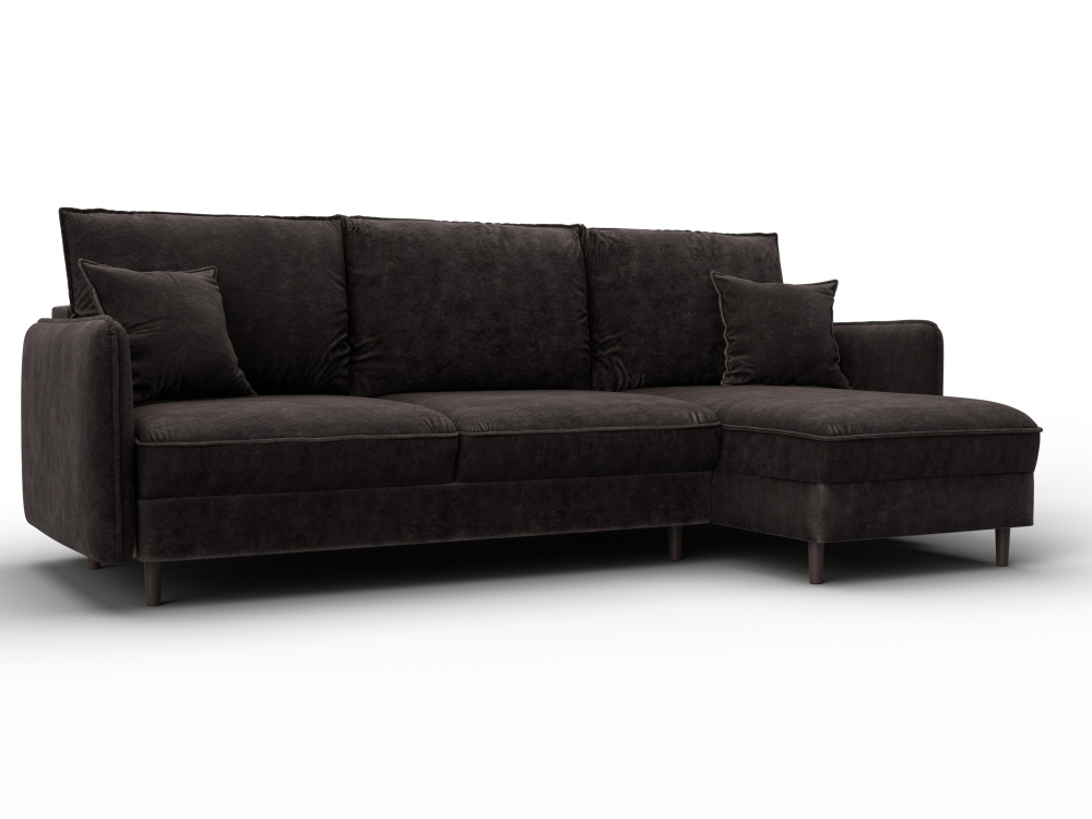 Диван угловой Лига-064 НПБ угол универсальный ВЕЛЮР BRUT 17 коричневый
