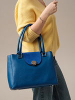 Кожаная сумка Azaro 30658 синяя гуашь