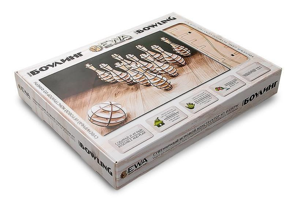Конструктор деревянный 3D EWA Боулинг Мини