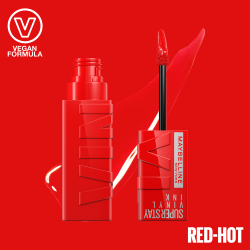 MAYBELLINE NEW YORK SuperStay Vinyl Ink - Долговременная помада в жидкой форме 25 RED HOT, 4 ml