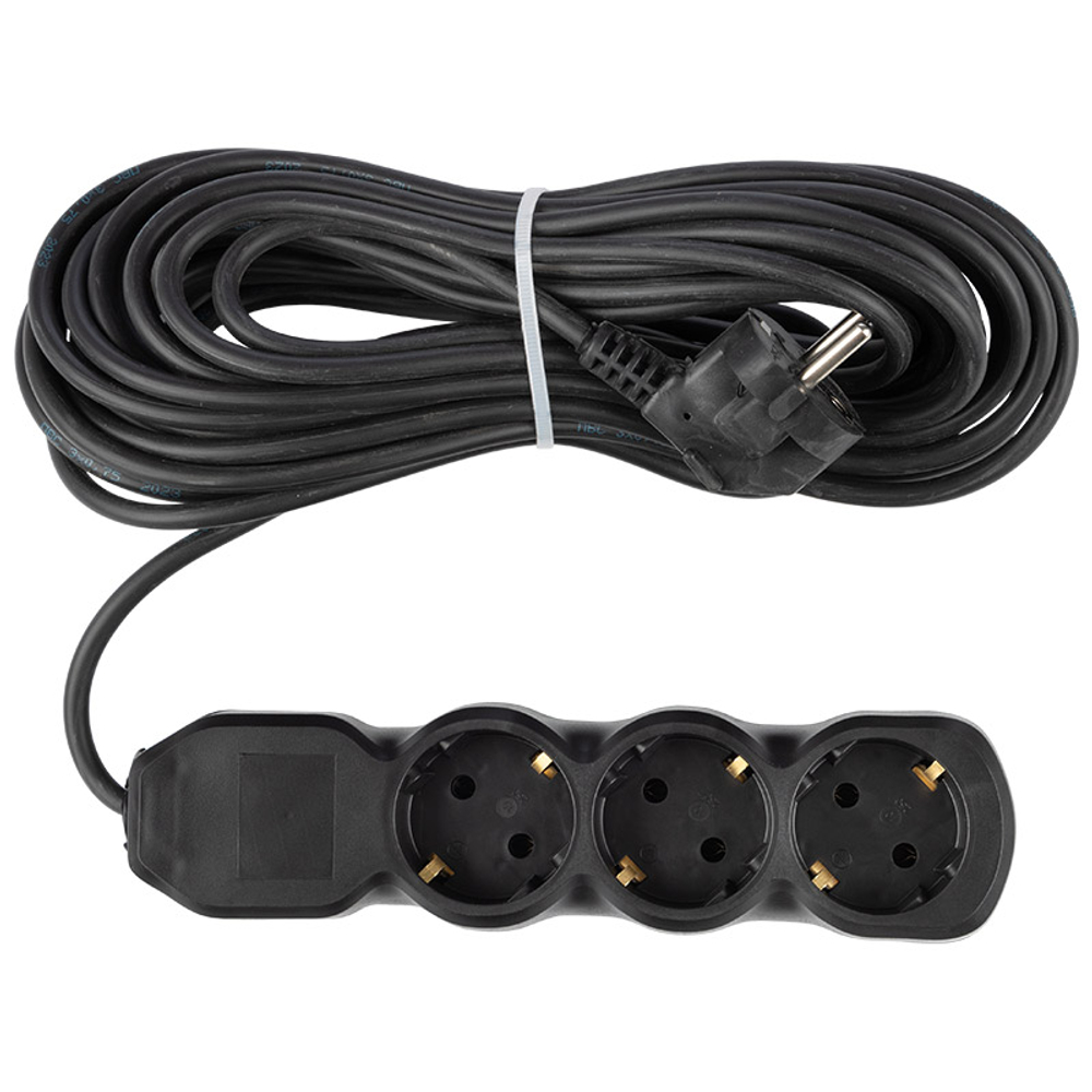 Удлинитель Engy "Гранд" 10м/3роз с заземлением (ПВС 3х0.75) черный