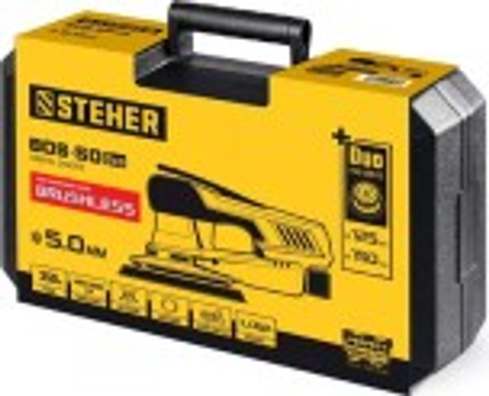 Виброшлифмашина эксцентриковая сетевая Steher BOS-50 duo