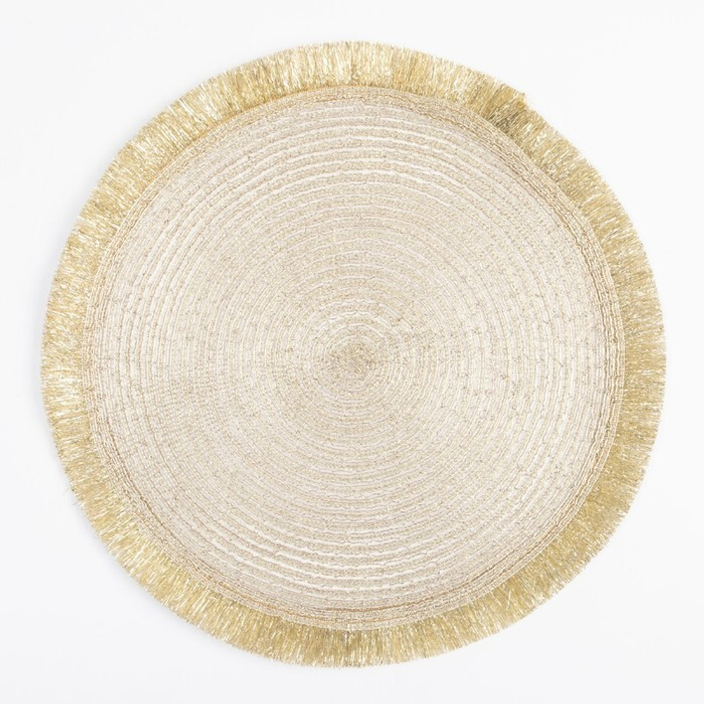 Набор салфеток «Доляна. Блеск», золото, d=38 см, 2 шт.