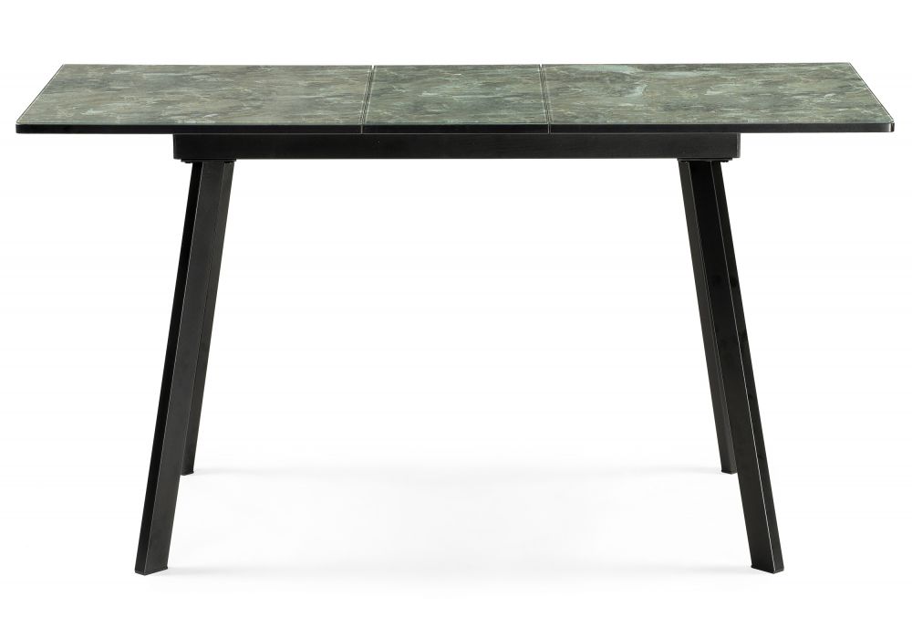 Стеклянный стол Агни 110 королевский мрамор / черный матовый
