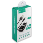 Сетевой адаптер питания HOCO C12 2USB 2.4A + кабель Micro (черный)