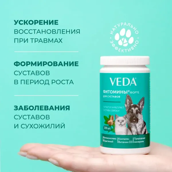 Комплекс Фитомины Форте для суставов кошек и собак, 200 таблеток
