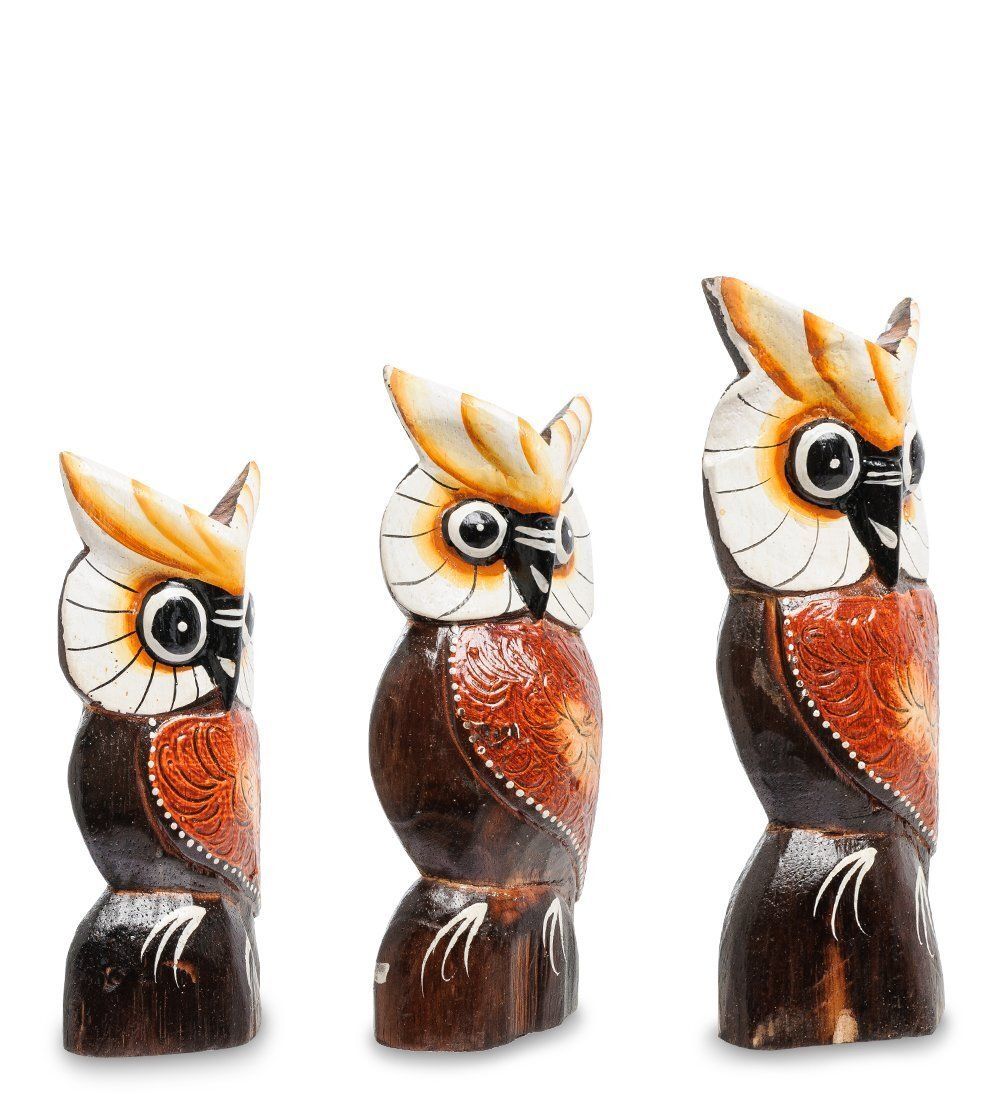 Decor and Gift 99-434 Фигурка «Сова» н-р из трех 20,18,15 см (албезия, о.Бали)