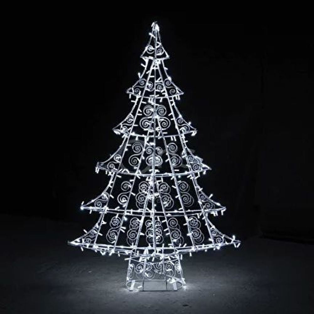 светодиодная елка с ажурным металлическим каркасом (для помещения и для улицы)