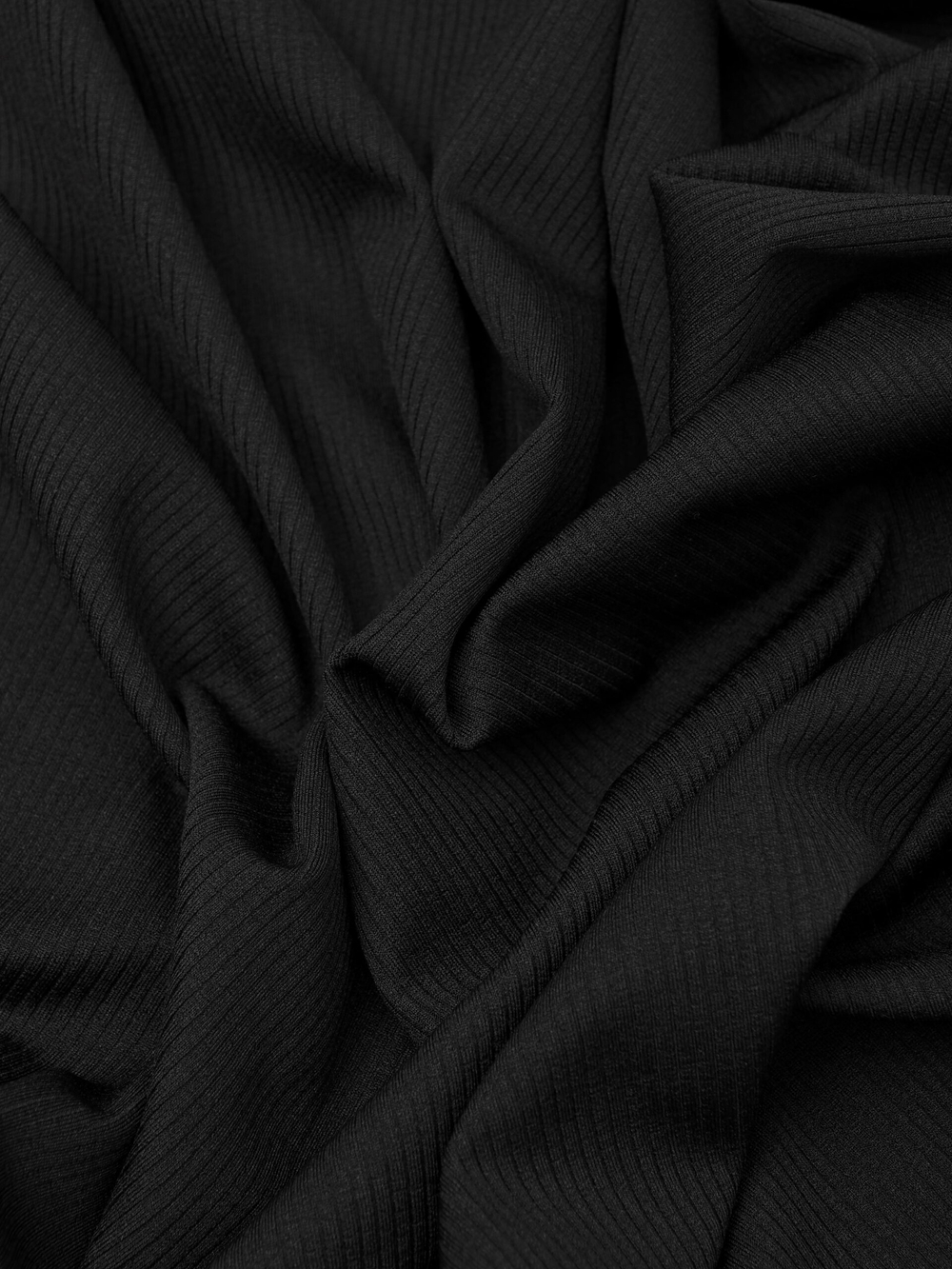 Ткань кашкорсе черный с лайкрой, ширина 165 см, 270 г/м2