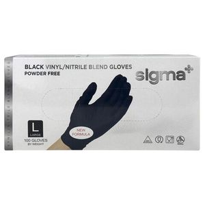 Перчатки одноразовые SIGMA L нитровинил черные 100 шт/уп 10 уп/кор