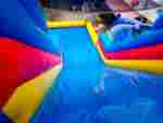Надувная водная горка с бассейном «Дельфины» 15*6*8 м