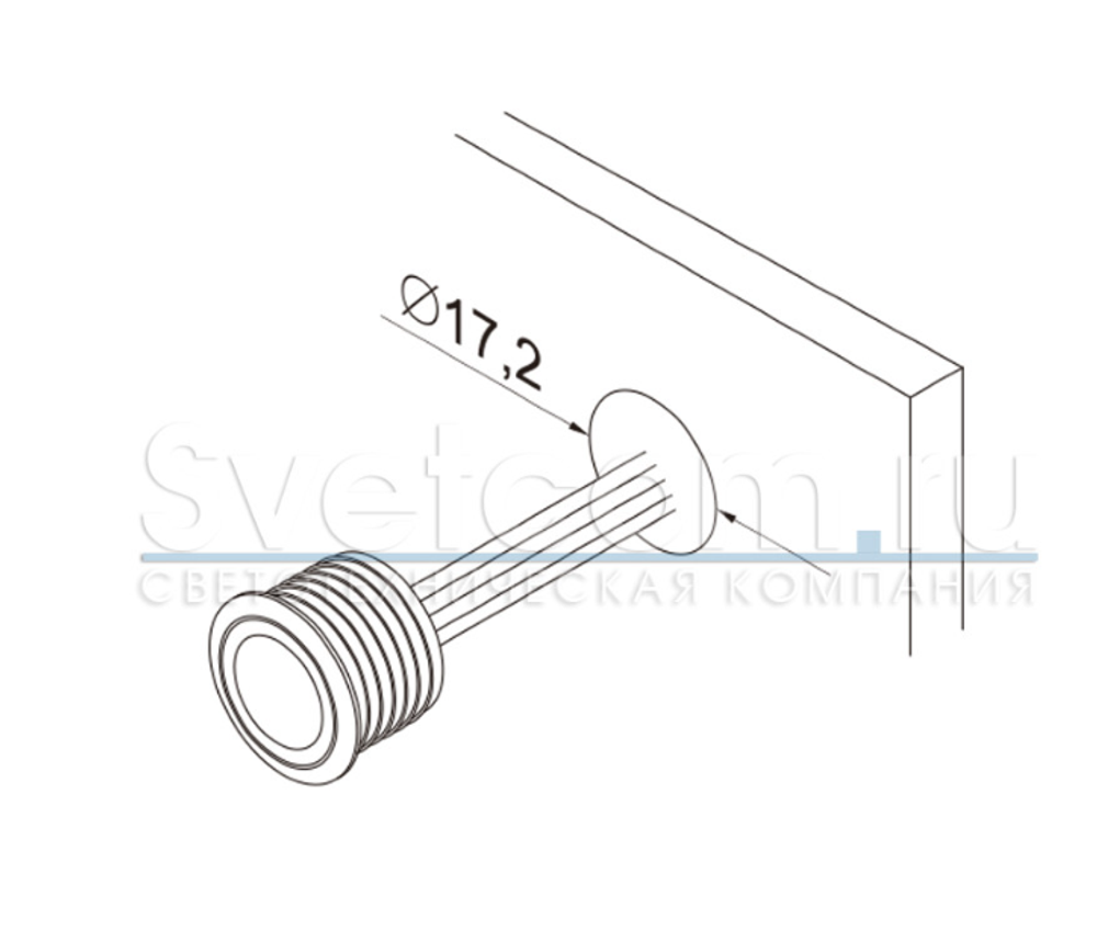 Сенсорный диммер (выкл) встраив. DKs-3-12/24, IP20, 12В/60Вт, 24В/100Вт, D=20мм, каб.1м, черный