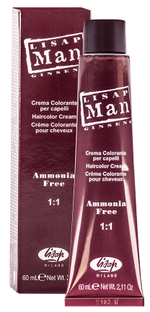 Безаммиачный крем-краситель для волос - Lisap Man Color 60мл
