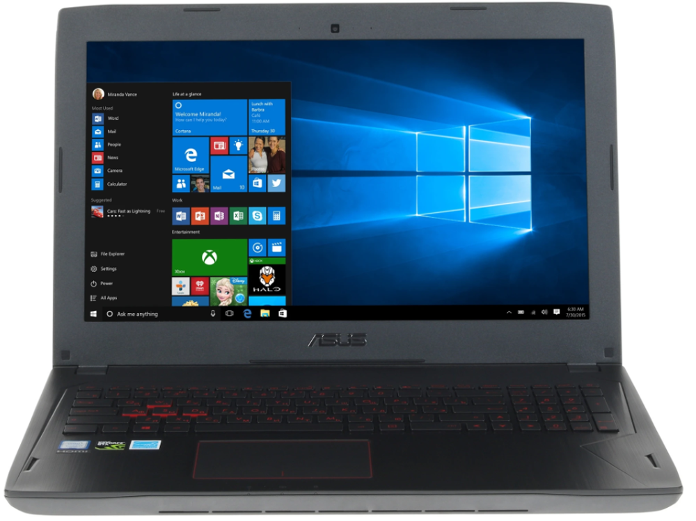 15.6" Ноутбук ASUS FX63V (1920x1080, Intel Core i7-7700HQ, RAM 8ГБ, SSD 256ГБ, Nvidia GeForce GTX 1060, Win 10 Pro)
