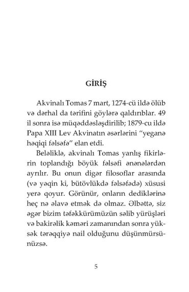 Akvinalı Tomasla 90 dəqiqə