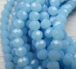 БМ004НН46 Хрустальные бусины "рондель", цвет: ярко-голубой матовый, 4х6 мм, кол-во: 58-60 шт.