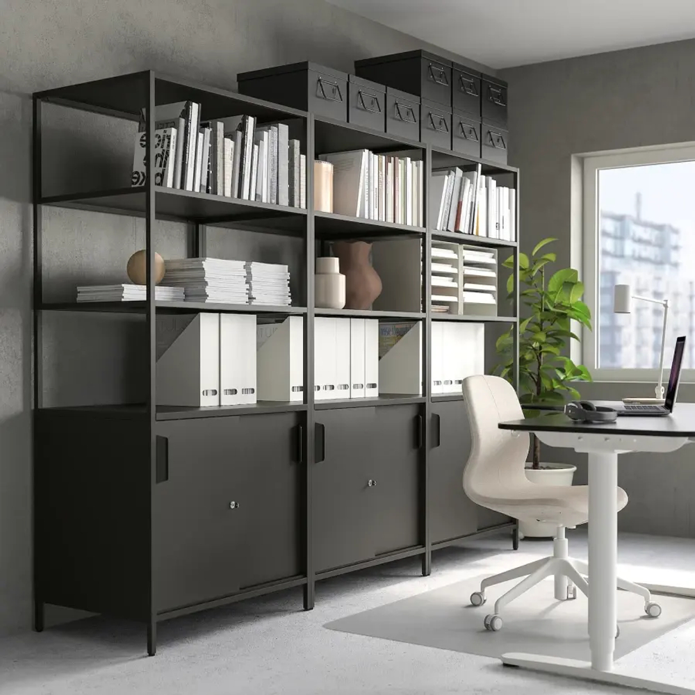 Шкаф с раздвижными дверями - IKEA TROTTEN/ТРОТТЕН ИКЕА, 180х80 см, черный