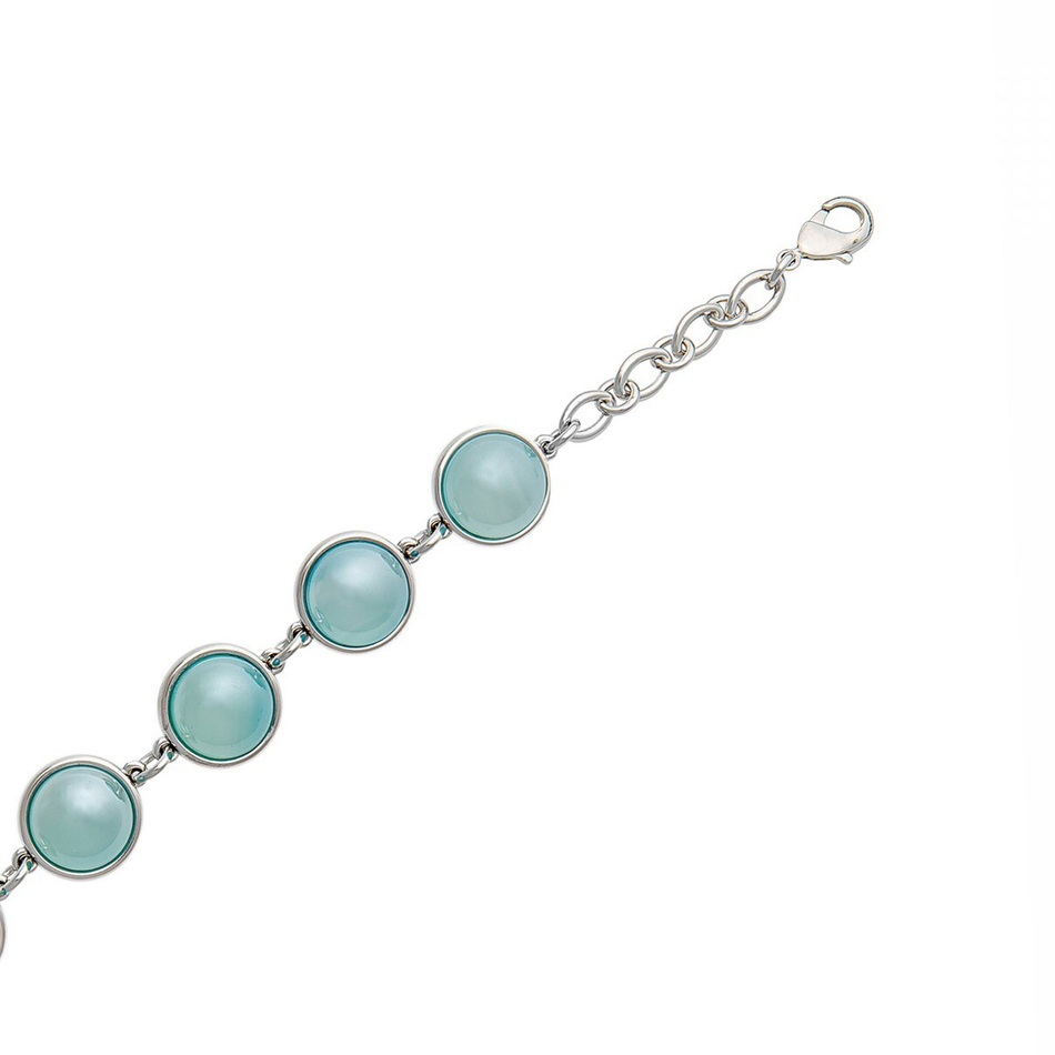Браслет классический Possebon Pearl Blue Sky Agate C1362.21 BL/S