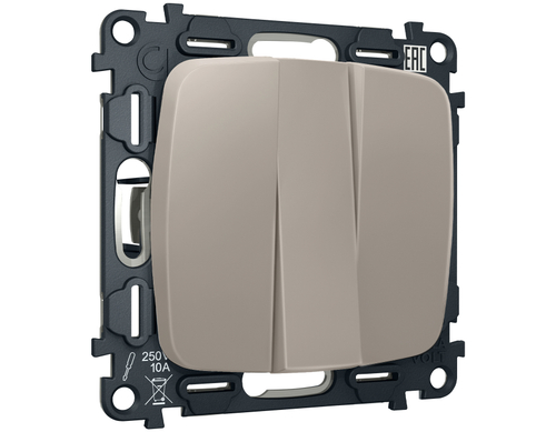 MO365010 Комплект механизма 3-кл выключателя OMEGA Серо-бежевый матовый QUANT (OP3650, VM133)