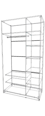 шкаф трёх створчатый 600×1200×2300 левый Вектор+