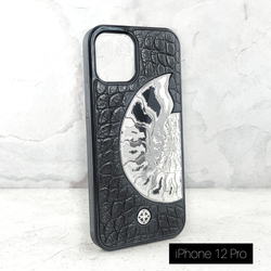 Роскошный чехол iPhone с аммонитом крокодил - Euphoria HM Premium - натуральная кожа, ювелирный сплав