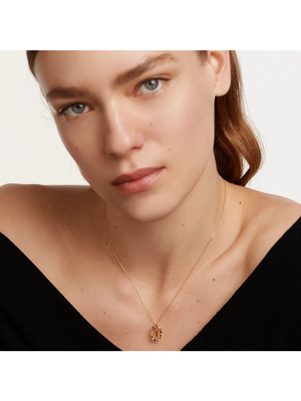 Колье Буква I серебро 925 пробы покрытое золотом