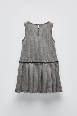 ZARA САРАФАН В СКЛАДКУ, СЕРЫЙ