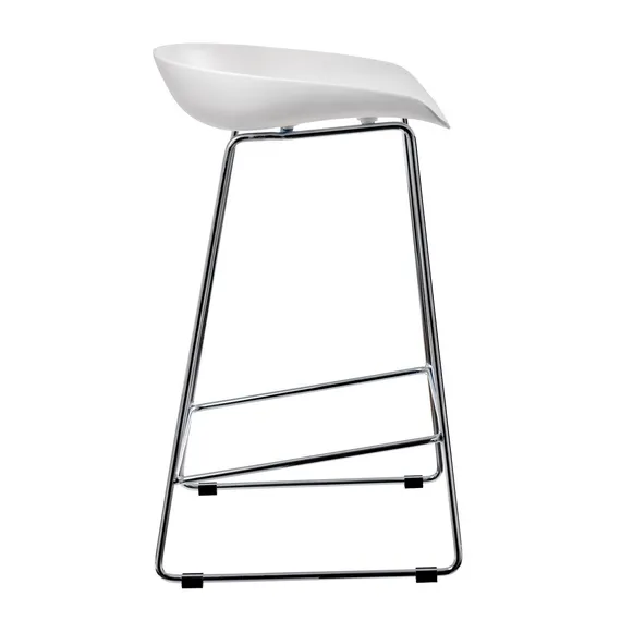 Полубарный стул Noel белый с хромированными ножками