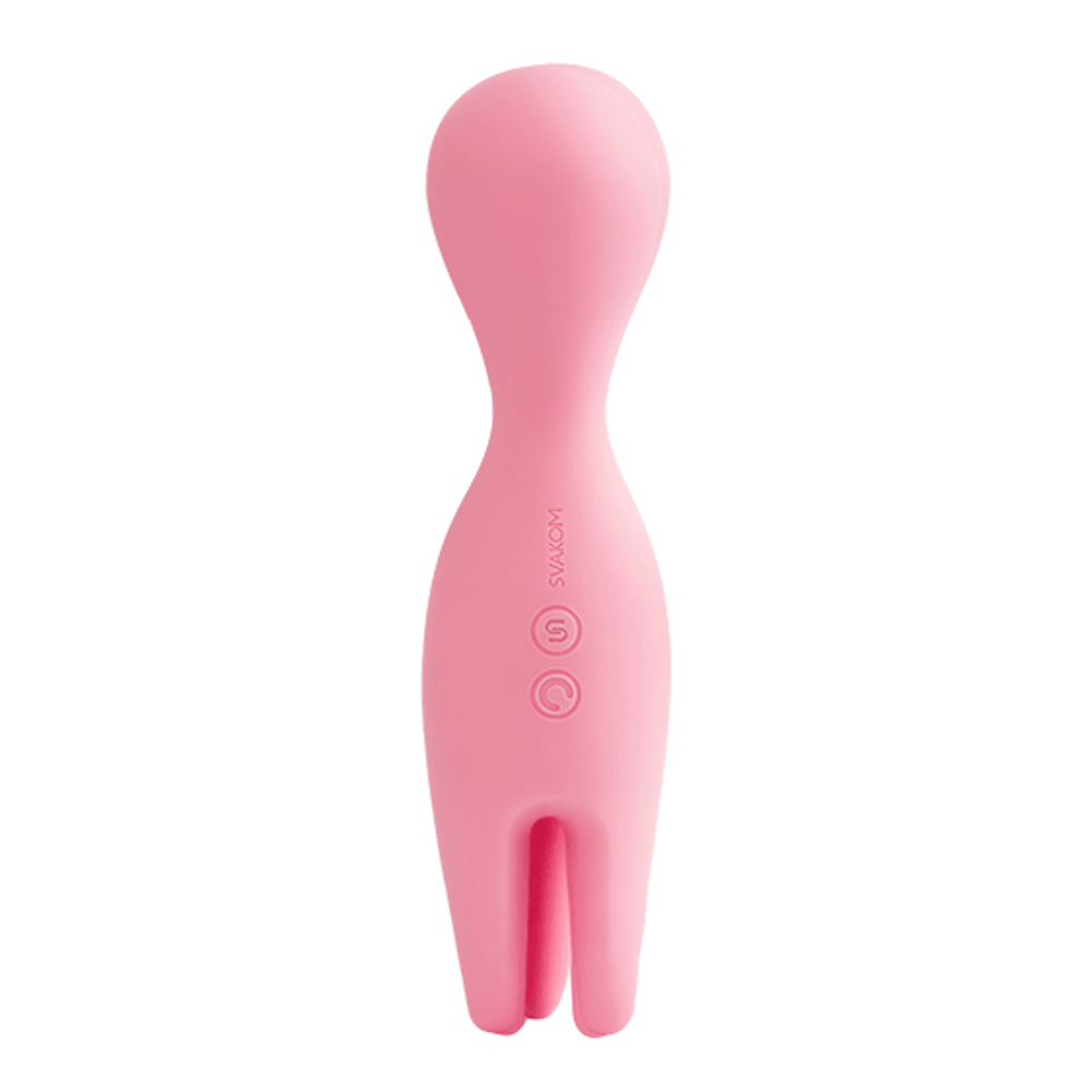 Розовый универсальный вибратор 15,6см с подвижными щупальцами Svakom Vibrator Nymph S22