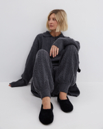 Балетки из натурального меха черный