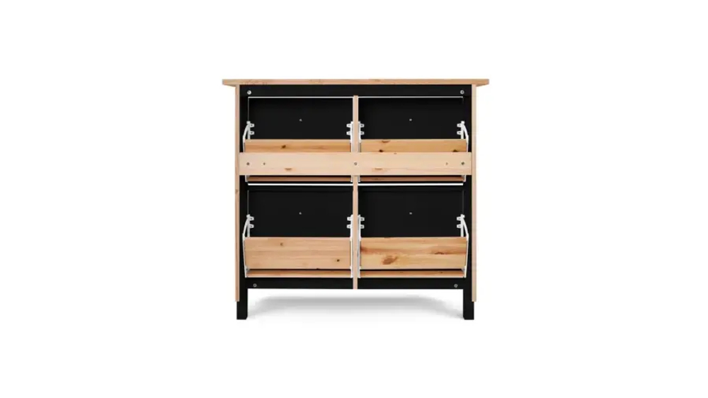 Обувница - аналог IKEA HEMNES / ХЕМНЭС/ ХЕМНЕС / КЫМОР / ИКЕА 106х101x22 см, черный/светло-коричневый