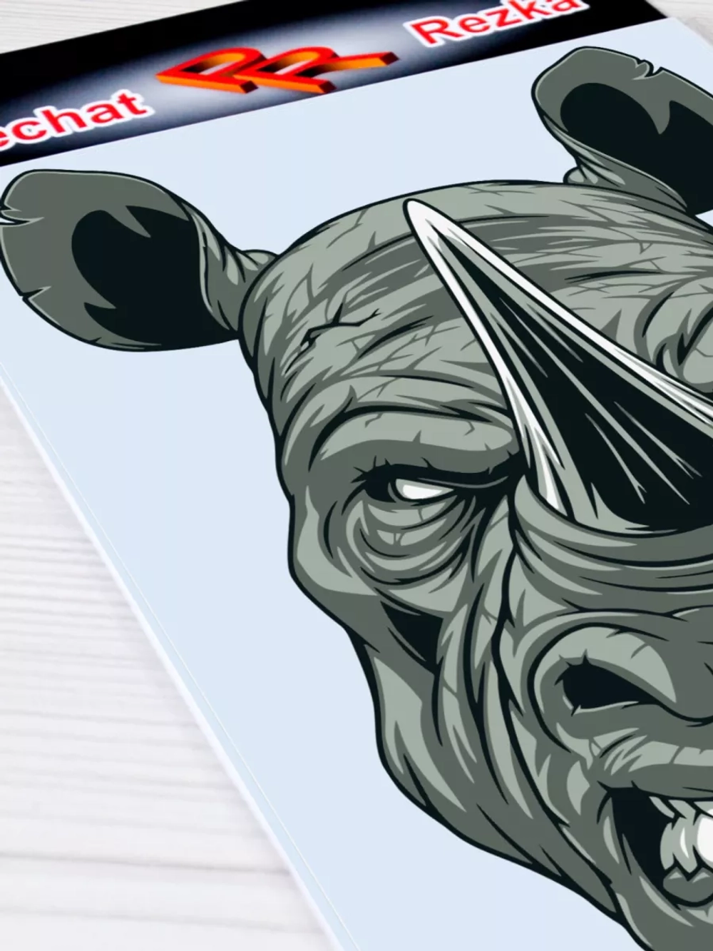 Наклейка - Носорог